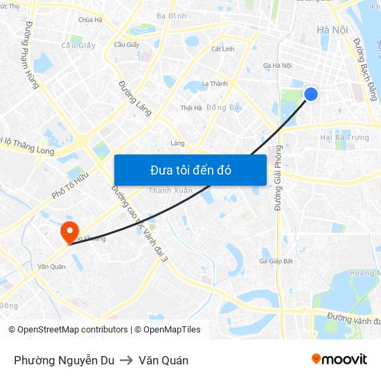 Phường Nguyễn Du to Văn Quán map