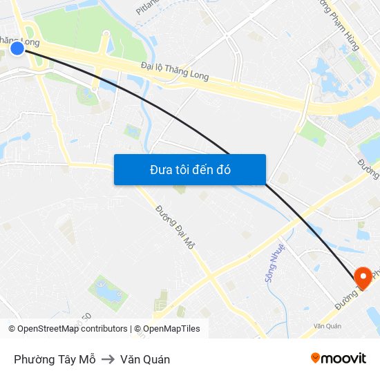 Phường Tây Mỗ to Văn Quán map