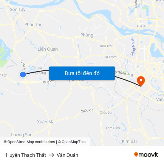 Huyện Thạch Thất to Văn Quán map