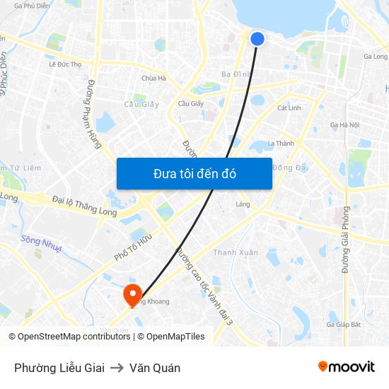 Phường Liễu Giai to Văn Quán map