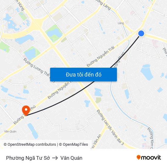 Phường Ngã Tư Sở to Văn Quán map