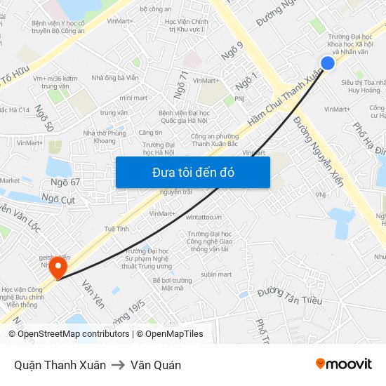 Quận Thanh Xuân to Văn Quán map