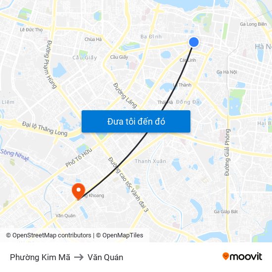 Phường Kim Mã to Văn Quán map