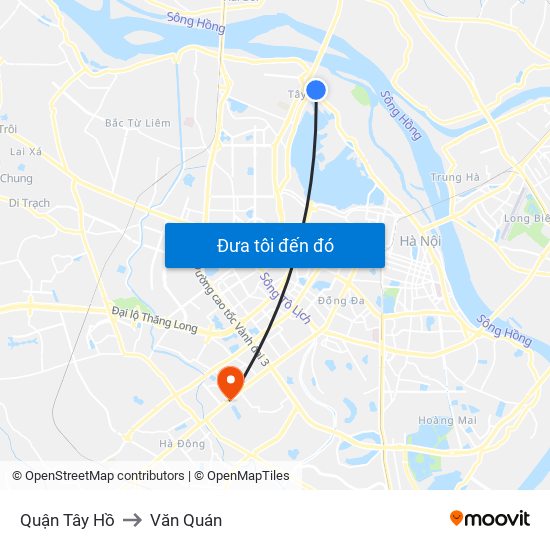 Quận Tây Hồ to Văn Quán map