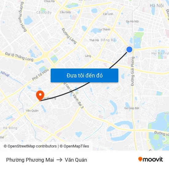 Phường Phương Mai to Văn Quán map