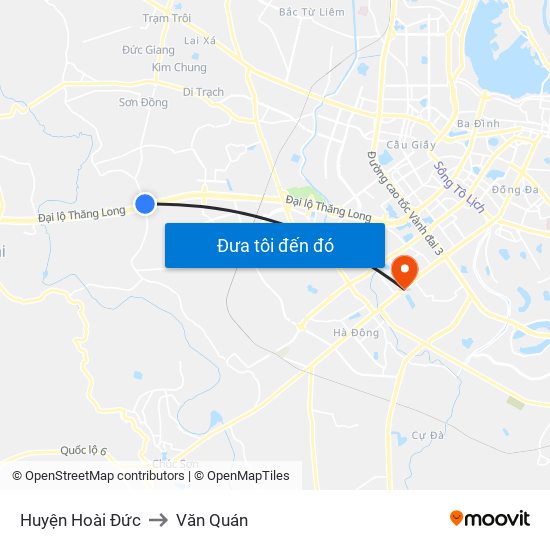 Huyện Hoài Đức to Văn Quán map