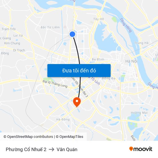 Phường Cổ Nhuế 2 to Văn Quán map