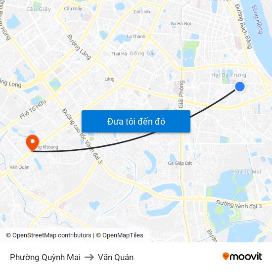 Phường Quỳnh Mai to Văn Quán map