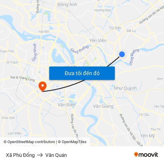 Xã Phù Đổng to Văn Quán map