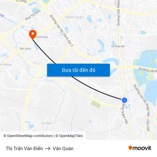 Thị Trấn Văn Điển to Văn Quán map