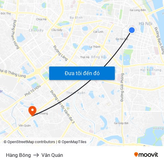 Hàng Bông to Văn Quán map