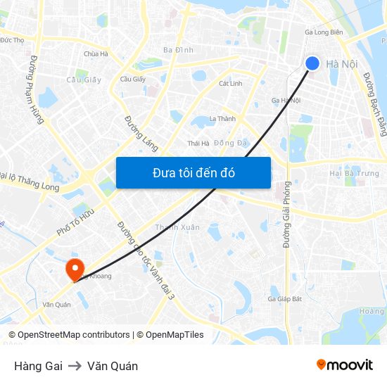 Hàng Gai to Văn Quán map