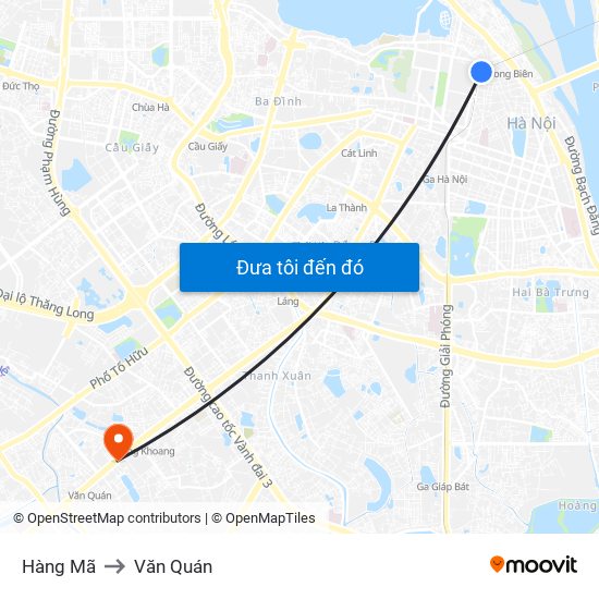 Hàng Mã to Văn Quán map