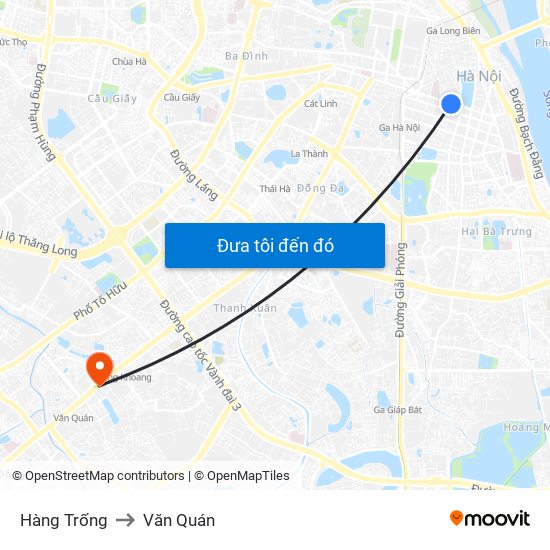 Hàng Trống to Văn Quán map