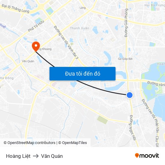 Hoàng Liệt to Văn Quán map