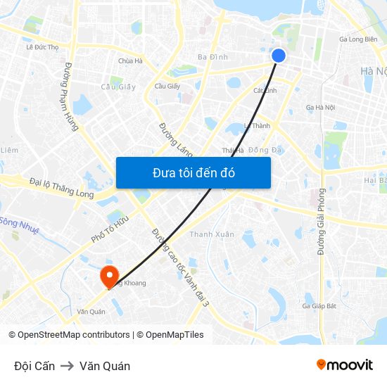 Đội Cấn to Văn Quán map