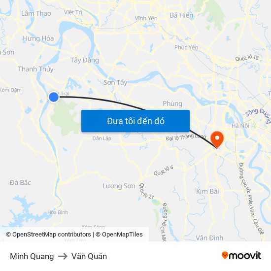 Minh Quang to Văn Quán map