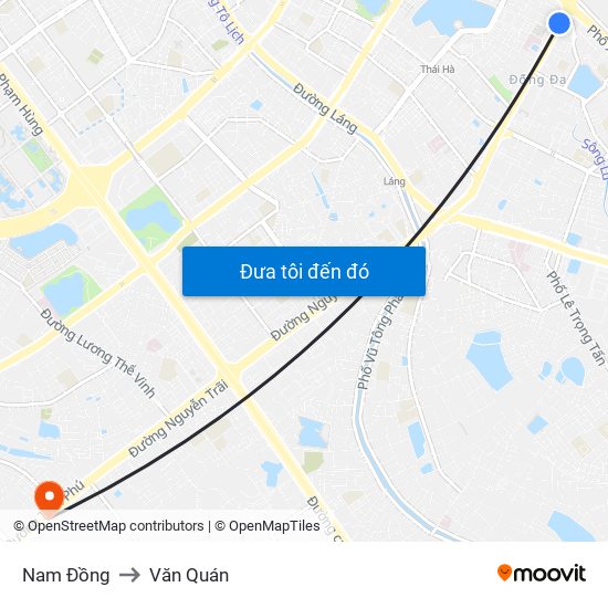 Nam Đồng to Văn Quán map