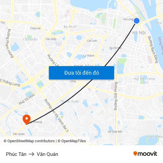 Phúc Tân to Văn Quán map