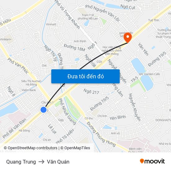 Quang Trung to Văn Quán map