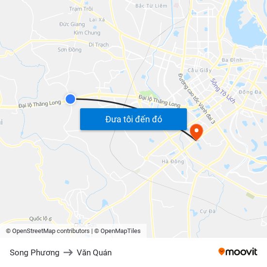 Song Phương to Văn Quán map