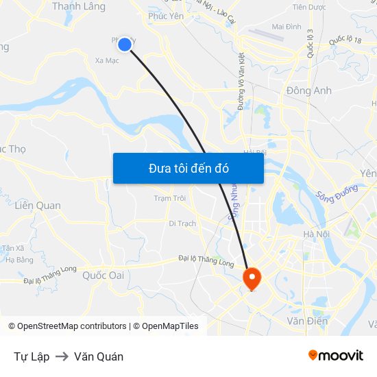 Tự Lập to Văn Quán map