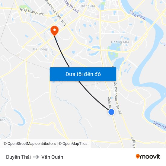 Duyên Thái to Văn Quán map