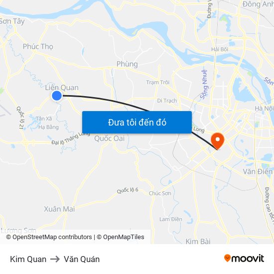 Kim Quan to Văn Quán map