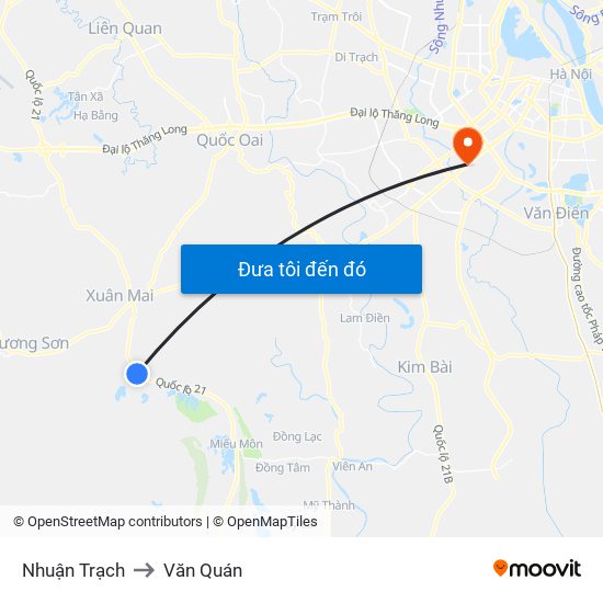 Nhuận Trạch to Văn Quán map