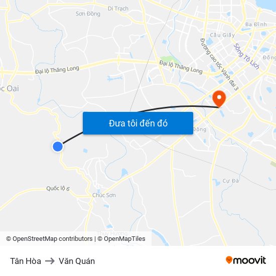 Tân Hòa to Văn Quán map