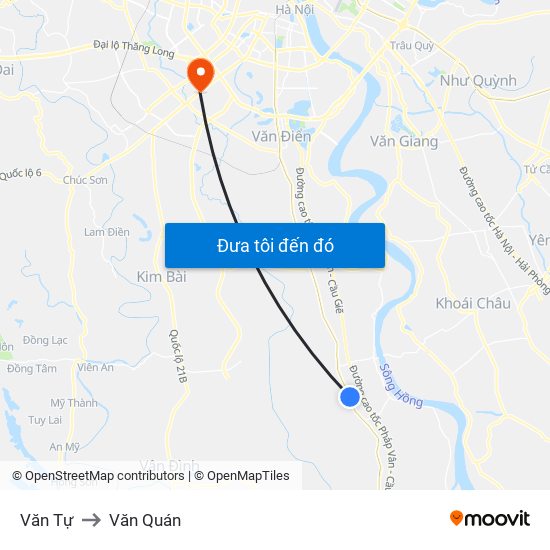 Văn Tự to Văn Quán map