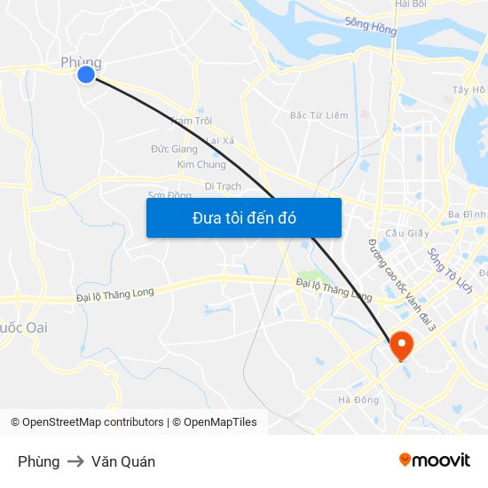 Phùng to Văn Quán map