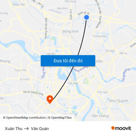 Xuân Thu to Văn Quán map