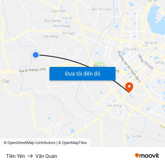 Tiền Yên to Văn Quán map