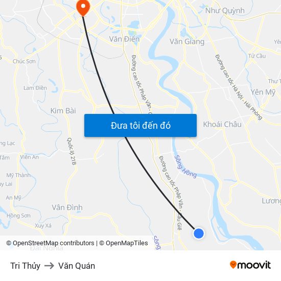 Tri Thủy to Văn Quán map