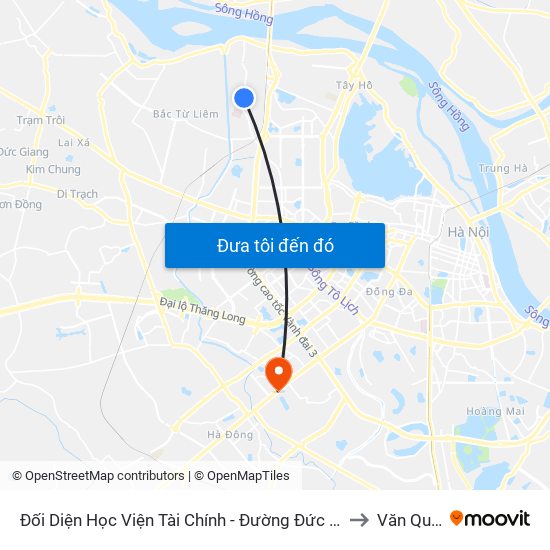 Đối Diện Học Viện Tài Chính - Đường Đức Thắng to Văn Quán map