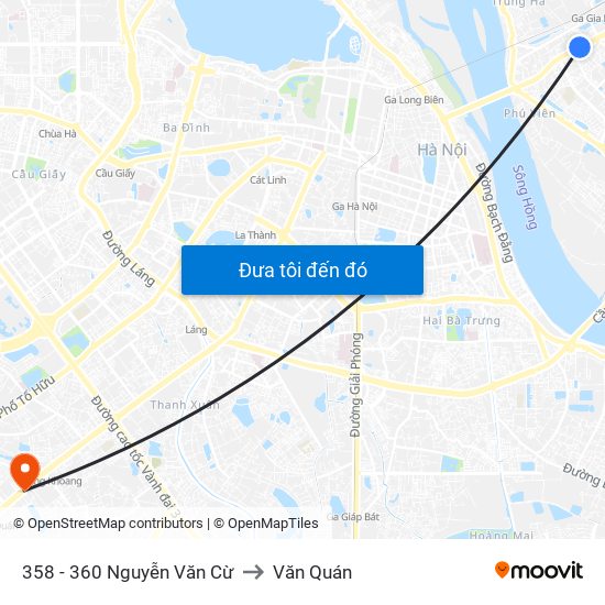 358 - 360 Nguyễn Văn Cừ to Văn Quán map