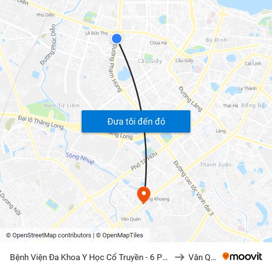 Bệnh Viện Đa Khoa Y Học Cổ Truyền - 6 Phạm Hùng to Văn Quán map