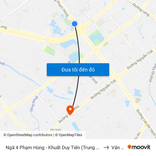 Ngã 4 Phạm Hùng - Khuất Duy Tiến (Trung Tâm Hội Nghị Quốc Gia) to Văn Quán map