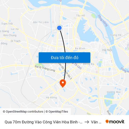 Qua 70m Đường Vào Công Viên Hòa Bình - Phạm Văn Đồng to Văn Quán map