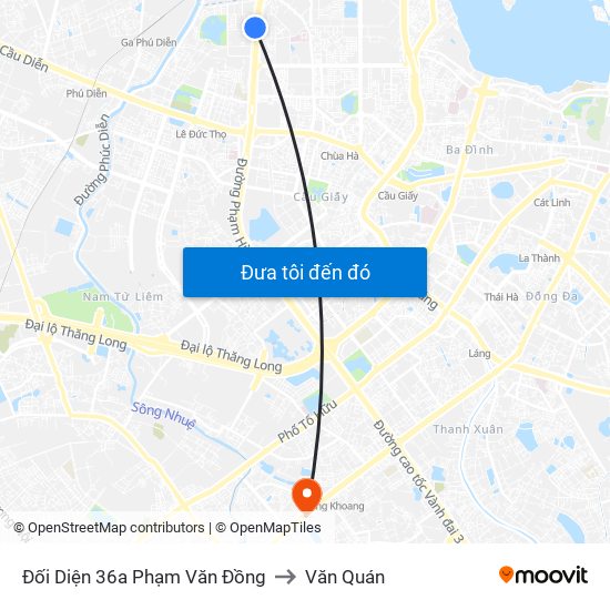 Chung Cư Greenstars- Phạm Văn Đồng to Văn Quán map