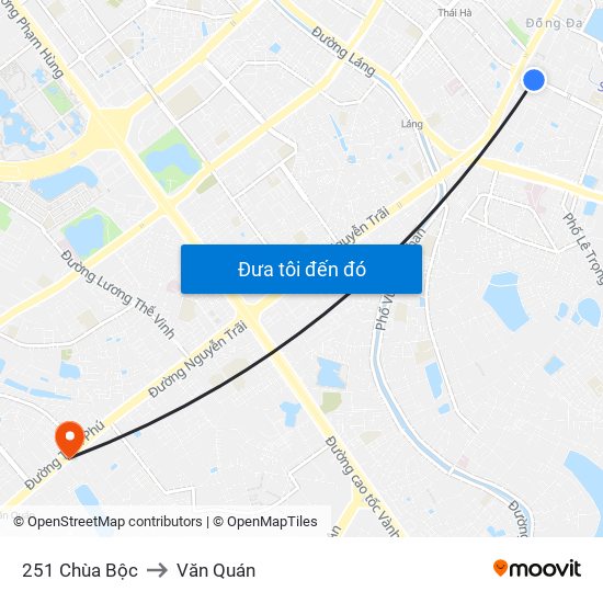 251 Chùa Bộc to Văn Quán map