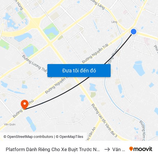 Platform Dành Riêng Cho Xe Buýt Trước Nhà 604 Trường Chinh to Văn Quán map