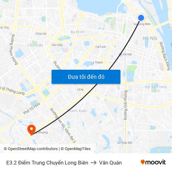 E3.2 Điểm Trung Chuyển Long Biên to Văn Quán map