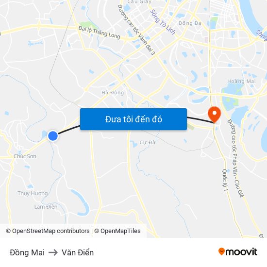 Đồng Mai to Văn Điển map