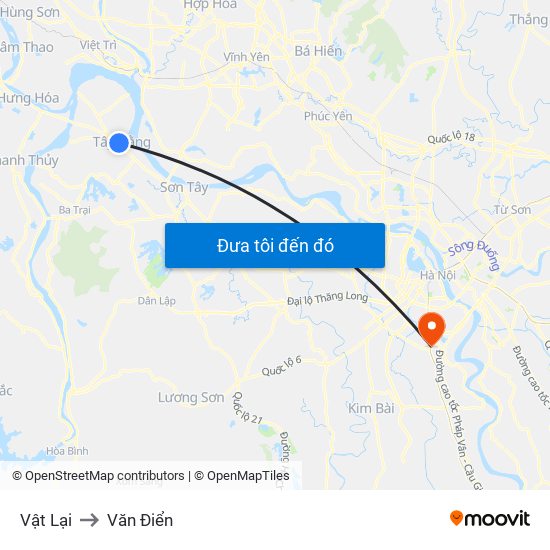 Vật Lại to Văn Điển map