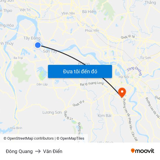 Đông Quang to Văn Điển map