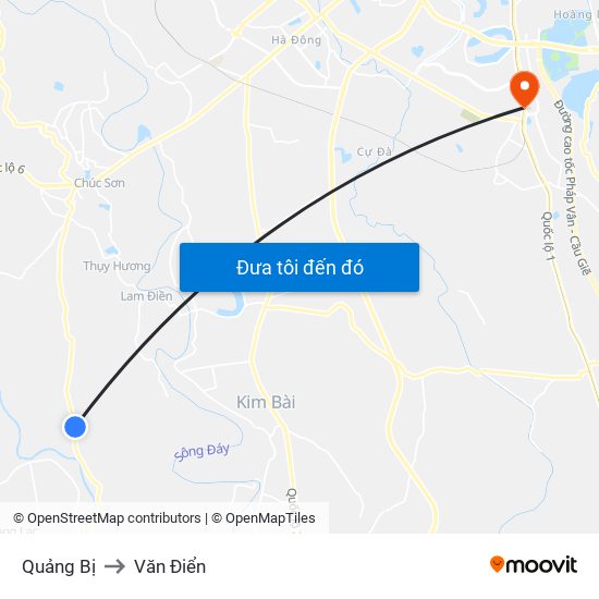 Quảng Bị to Văn Điển map