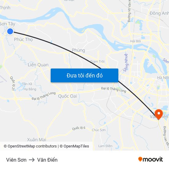 Viên Sơn to Văn Điển map