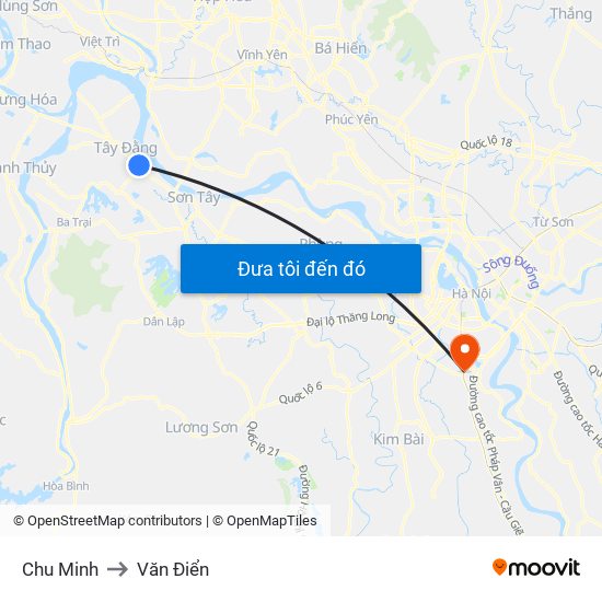 Chu Minh to Văn Điển map